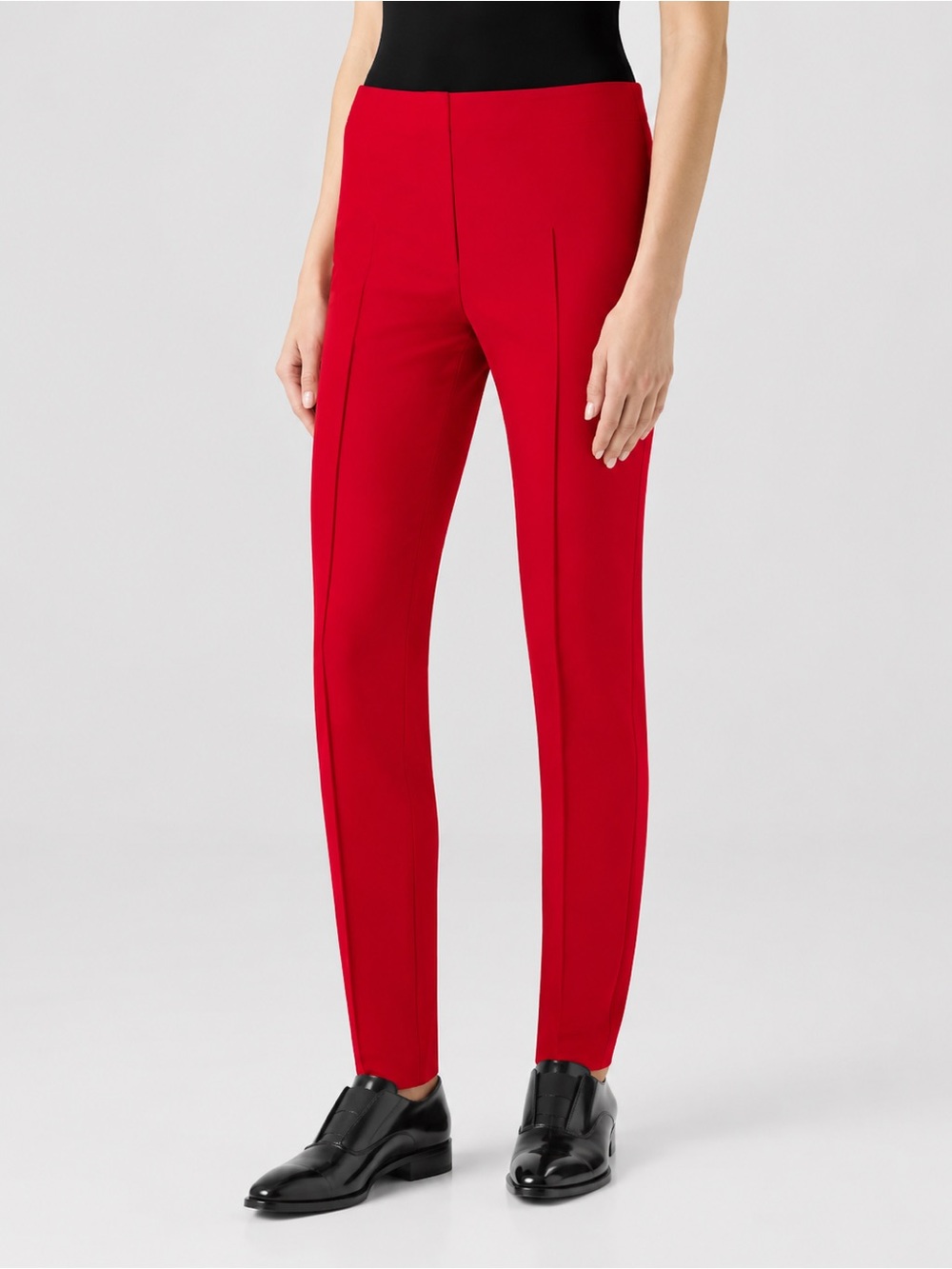AKRIS Red Melissa Slim Leg Mid Rise Pants Size 4